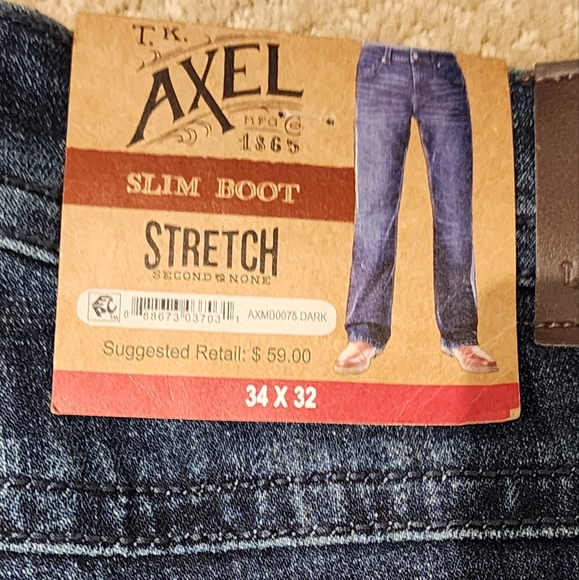 T.K. Axel Mens Slim Boot Stretch Blue Jeans 34 x 32 - Picture 5 of 5